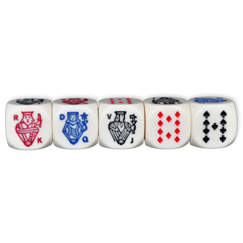 Set zaruri Poker, marime 16 mm, 5 bucati pe set